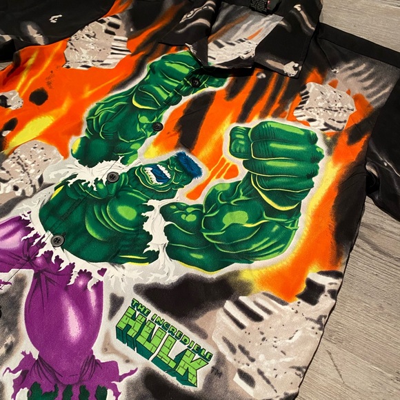 2002 Marvel The Incredible Hulk Button Up Short Sleeve Shirt Men’s Size Medium - Picture 2 of 5